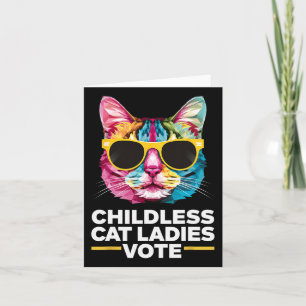 Tarjeta Gato sin hijos Las Damas Votan Azul 1