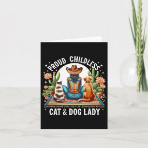 Tarjeta Gato sin hijos y amplificador; animal perrito Lady