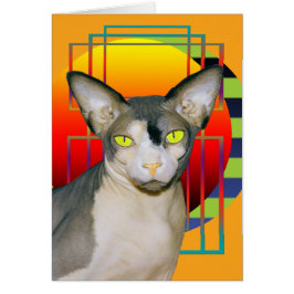 Tarjeta | Gato Sphynx Vampiro (Naranja)