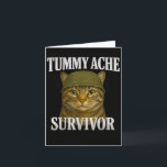 Tarjeta Gato Superviviente de Dolor de Barriga Meme Regalo<br><div class="desc">Gato Superviviente de Dolor de Barriga Meme Regalo Divertido de Gatito Hombres Mujeres Niño</div>