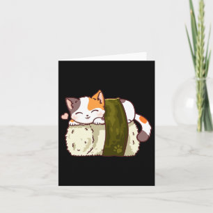 Tarjeta Gato sushi Kawaii Anime Neko Japonés