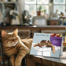 Tarjeta Gato Tabby del Ornage de la Madre