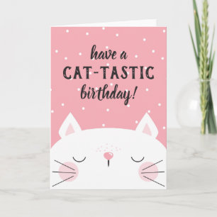 Tarjeta Gato-Tasa Cumpleaños Gatito Blanco