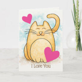 Tarjeta Gato, te quiero Personalizado de saludo