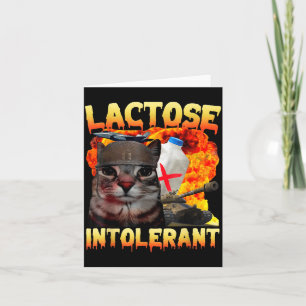 Tarjeta Gato Tonto Intolerante a la Lactosa Meme Dicho Div