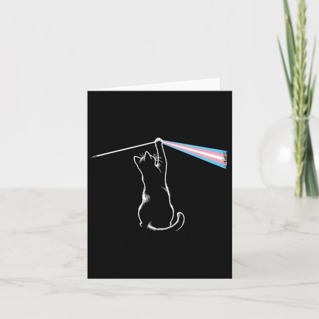 Tarjeta Gato transexual de música rock de gato lgbt (Anverso)