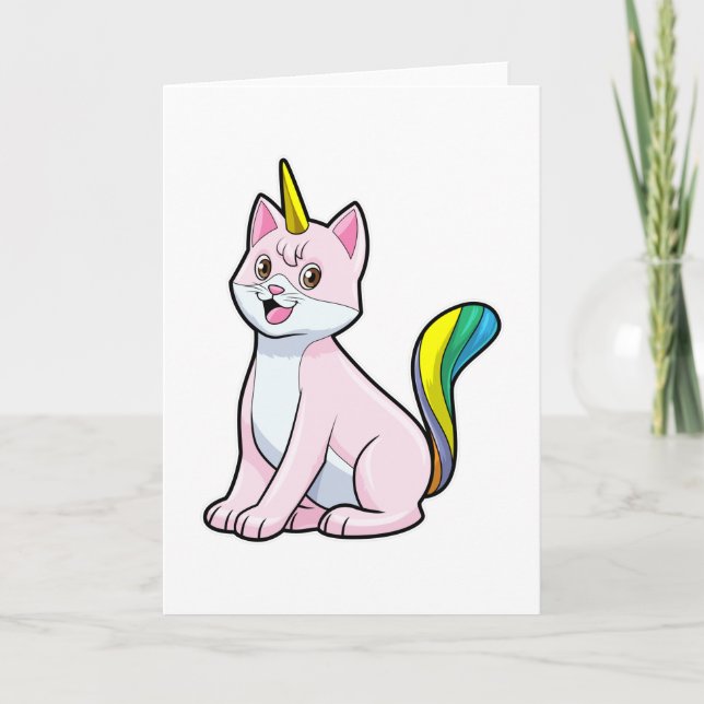 Tarjeta Gato Unicornio (Anverso)