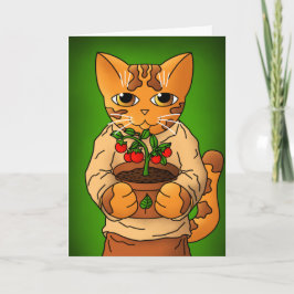 Tarjeta Gato Vegan Gardener