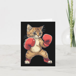 Tarjeta Gato Vestido Como Boxer Gracioso Boxeador Hombres