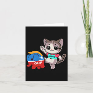 Tarjeta Gato Vs. Elefante Gop - Kamala Harris - Anti Trump