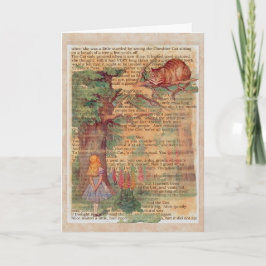 Tarjeta Gato y Alicia de Cheshire