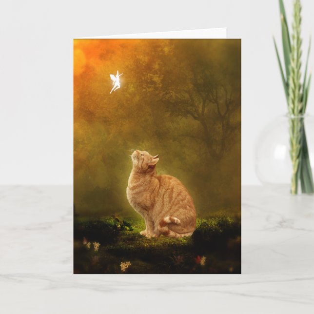 Tarjeta Gato y hada (Anverso)
