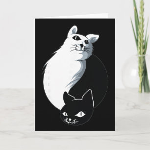 Tarjeta Gato Yoga Ying Yang