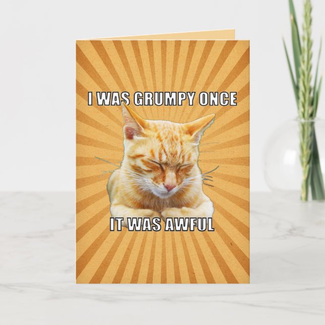 Tarjeta Gato Zen - Una Vez Fui Gruñón (Anverso)