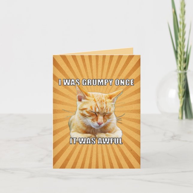 Tarjeta Gato Zen - Una Vez Fui Gruñón (Anverso)