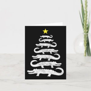 Tarjeta Gator Christmas Tree Wild Alligator Xmas Gracioso