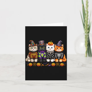 Tarjeta Gatos adorables de Halloween Kawaii Amantes de gat