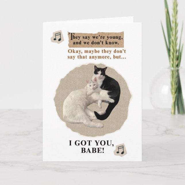 Tarjeta Gatos Adorables Dicen Te Tengo Bebe (Anverso)
