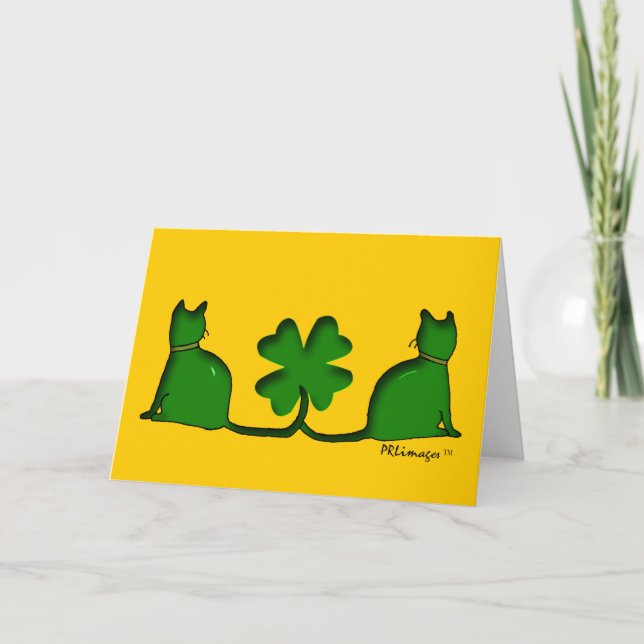 Tarjeta Gatos afortunados (Anverso)