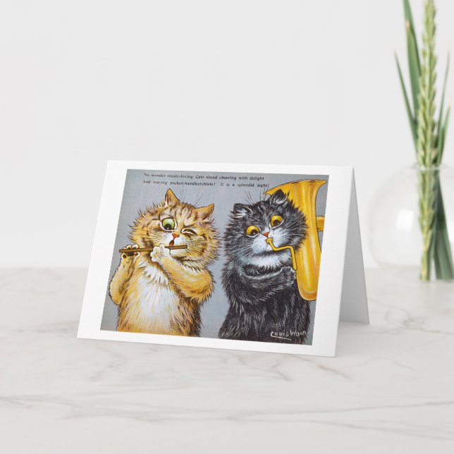 Tarjeta Gatos amantes de la música, Louis Wain (Anverso)