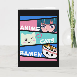 Tarjeta Gatos Anime Ramen Manga Cosplay Japón Kawaii Regal