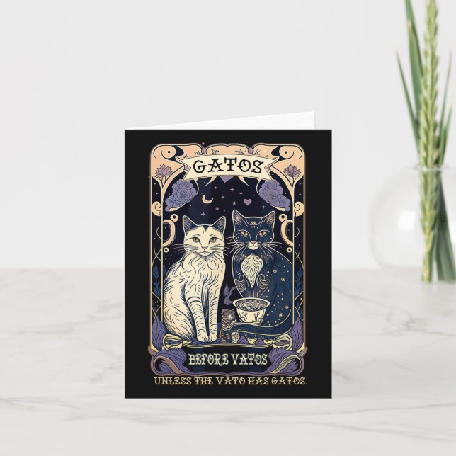 Tarjeta Gatos Antes De Vatos A Menos Que La Vato Tenga Gat (Anverso)