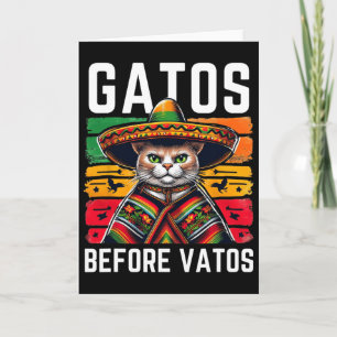 Tarjeta Gatos Antes de Vatos Gato Divertido Mexicano Ponch