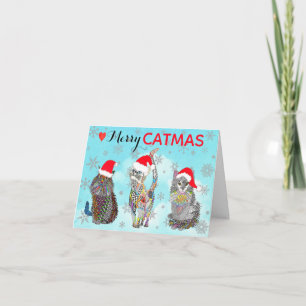 Tarjeta Gatos Caprichosos y Alegres de Catmus Navidad