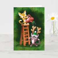Gatos ciervos lluvia (mate) por Jeff Willis Art