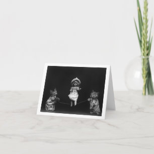 Tarjeta Gatos con muñeca