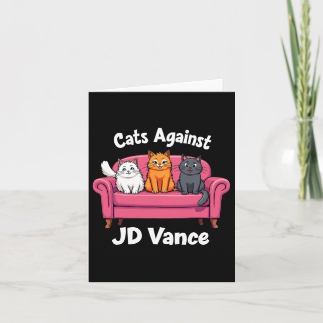 Tarjeta Gatos contra el sofá de J.d. Vance para damas sin  (Anverso)