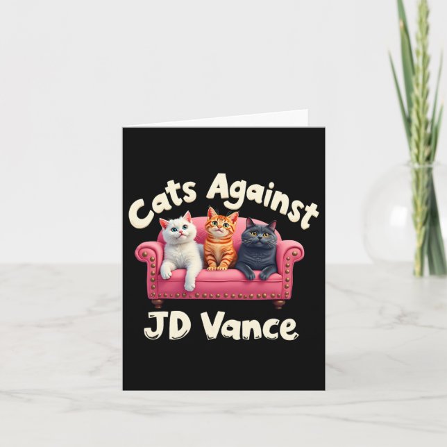 Tarjeta Gatos Contra Jd. Vance Childless Cat Lady Couch Li (Anverso)