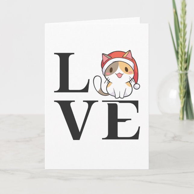 Tarjeta Gatos de amor - Santa Kitten (Anverso)