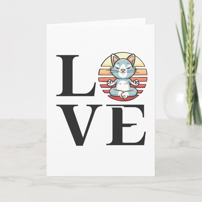 Tarjeta Gatos de amor y meditación (Anverso)