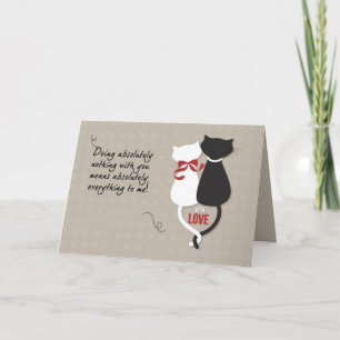 Tarjeta Gatos de aniversario enamorados