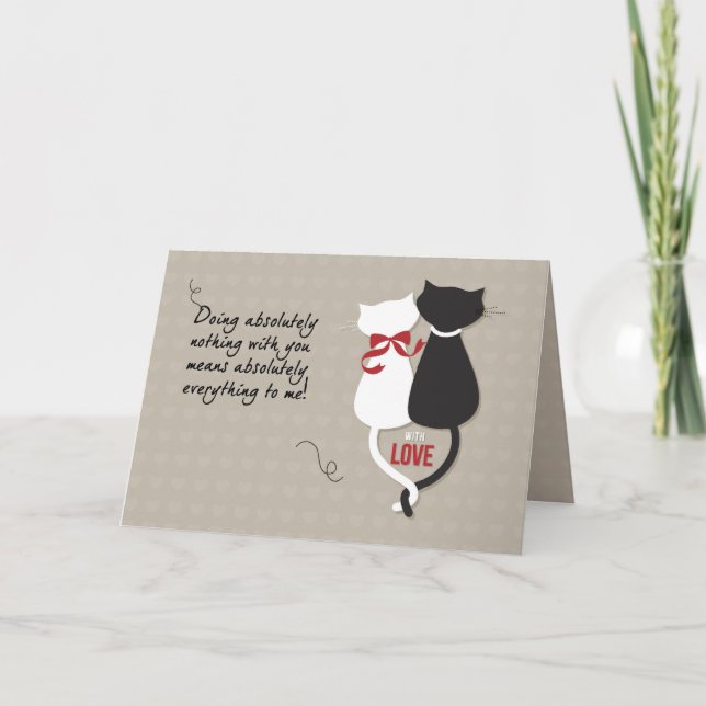 Tarjeta Gatos de aniversario enamorados (Anverso)