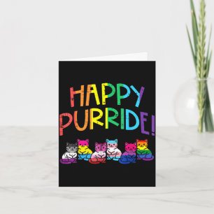 Tarjeta Gatos de bandera LGBTQ felices purride mes del org