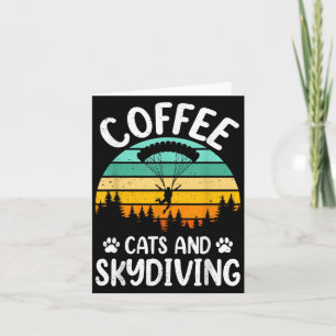Tarjeta Gatos de café y paracaidismo Retro hombres mujeres