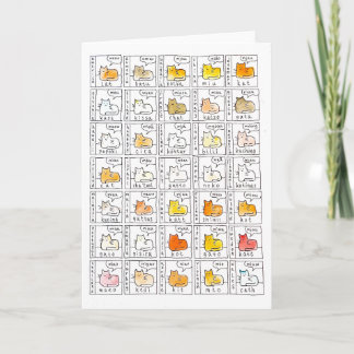 Tarjeta Gatos de Colores Aprenden Maullar en Varios Idioma