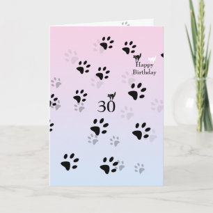 Tarjeta Gatos de cumpleaños 30 (añada fotografía)