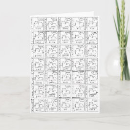 Tarjeta Gatos de dibujos animados diferentes varios idioma
