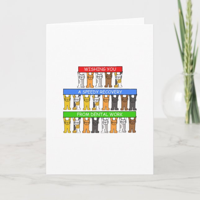 Tarjeta Gatos de Dibujos Animados para una Rápida Recupera (Anverso)