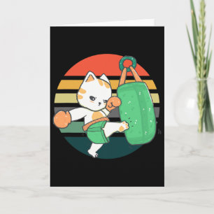 Tarjeta Gatos de kickboxing hombres mujeres niños