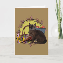 Tarjeta Gatos de las estaciones - jardín del otoño