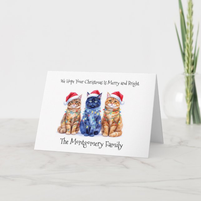 Tarjeta Gatos de Navidad (Anverso)