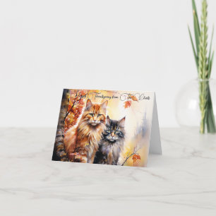 Tarjeta Gatos de otoño saludo personalizado de acción de g