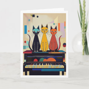 Tarjeta Gatos de Piano