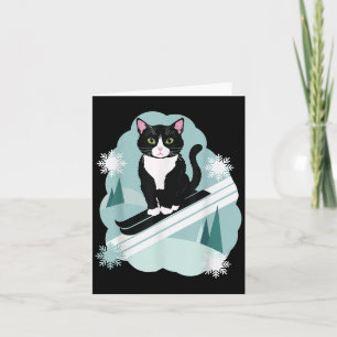 Tarjeta Gatos De Tuxedo Y Hinchas De Deportes De Invierno 