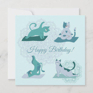 Tarjeta Gatos de yoga