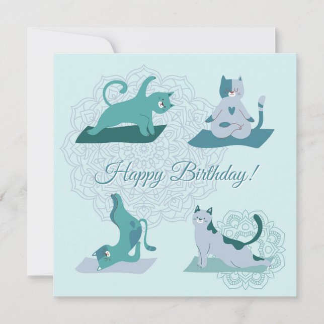 Tarjeta Gatos de yoga (Anverso)
